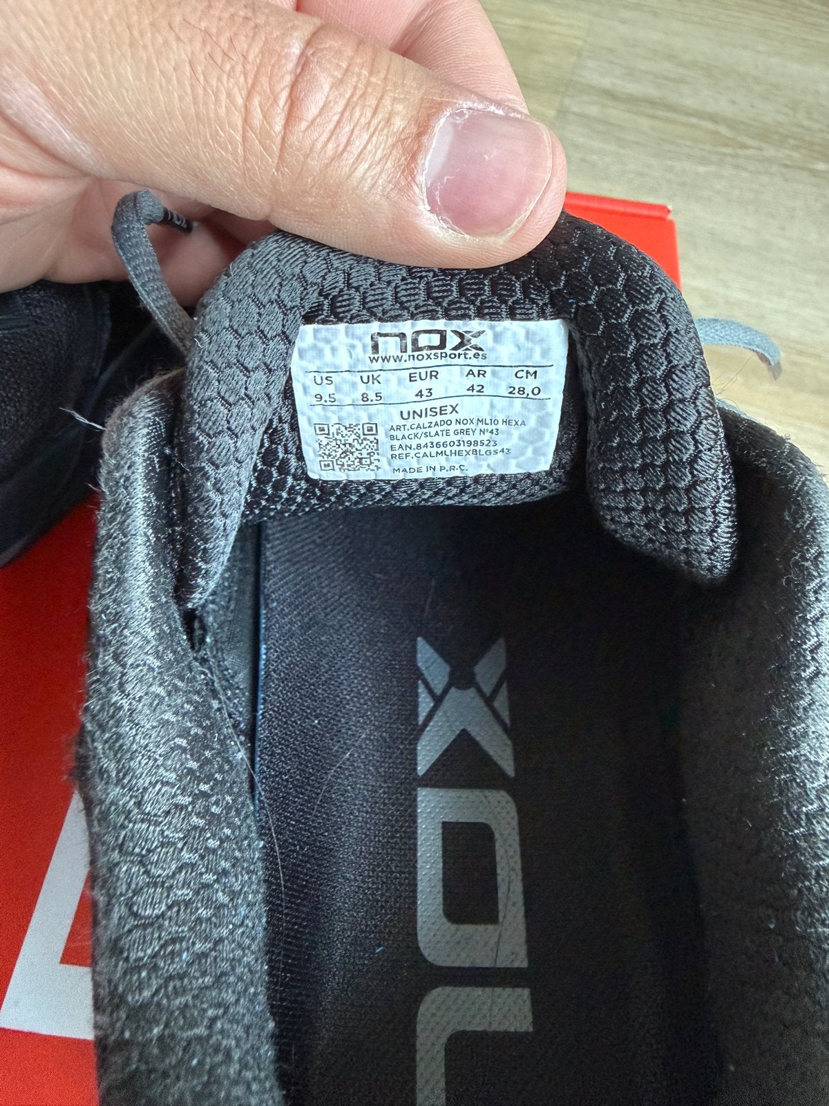 Nox Padel Schoenen - Maat 43 - Zwart, Zwart, Ophalen of Verzenden, Sneakers of Gympen, Zo goed als nieuw