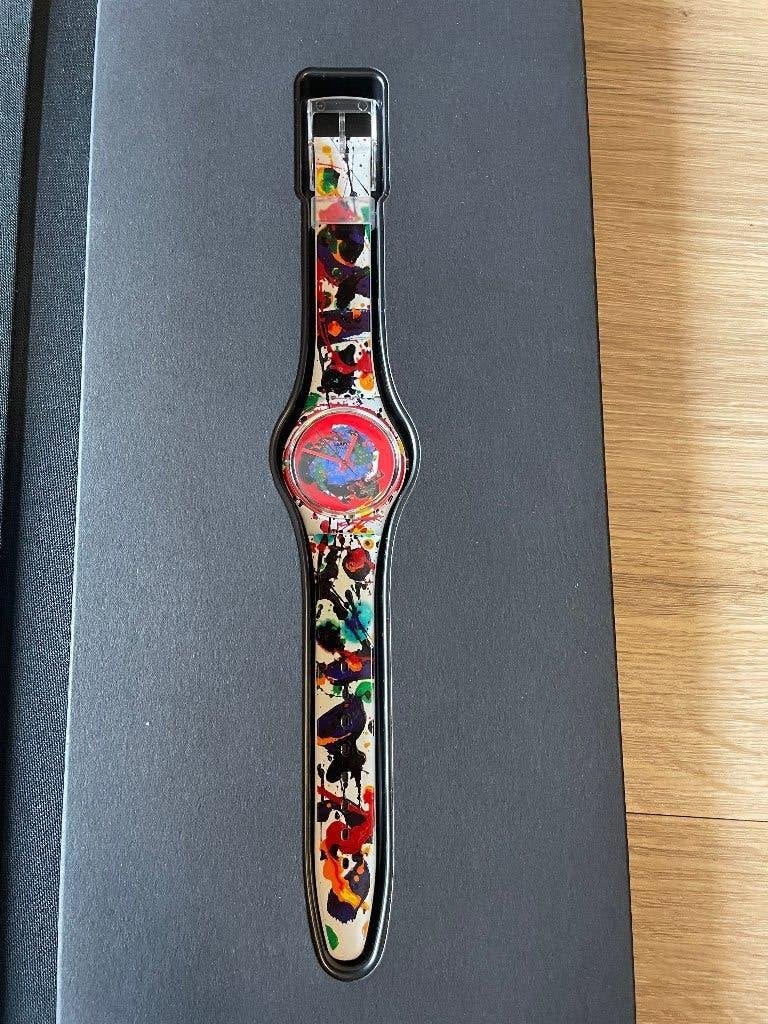 Limited Edition Swatch Horloge Sam Francis, Kunststof, Polshorloge, Swatch, Nieuw