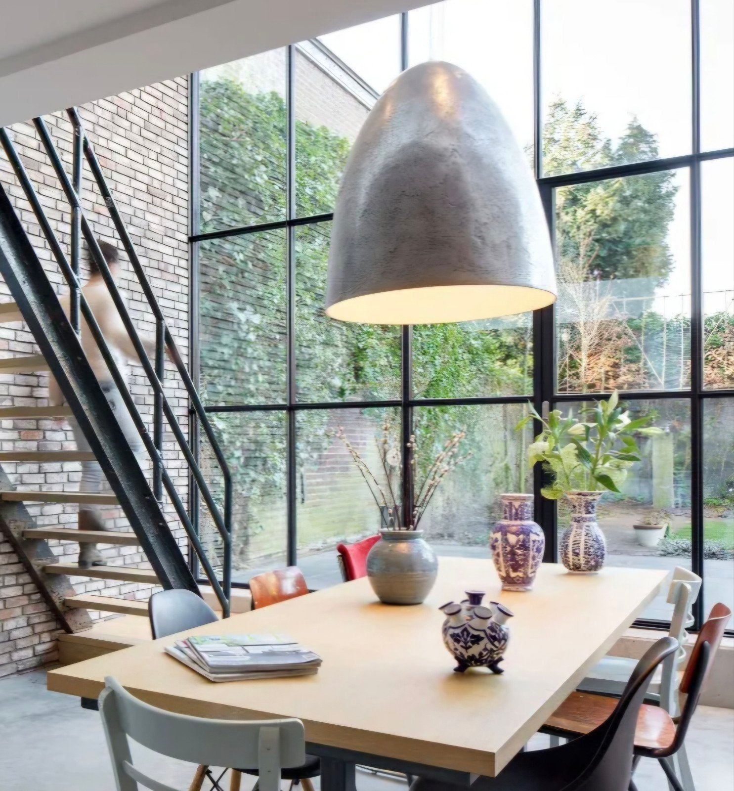 2x Merk Kunstlicht, Bullit 60 hanglamp betonlook metallook, Ophalen, Kunststof, 2x Merk Kunstlicht, Bullit 60 hanglamp betonlook metallook