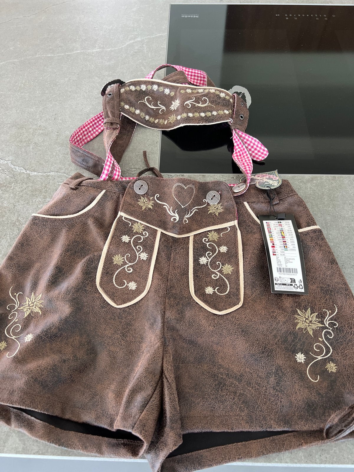 Lederhose Oktoberfest Dames - Maat M, Maat 38/40 (M), Nieuw, Ophalen of Verzenden, Overige thema's