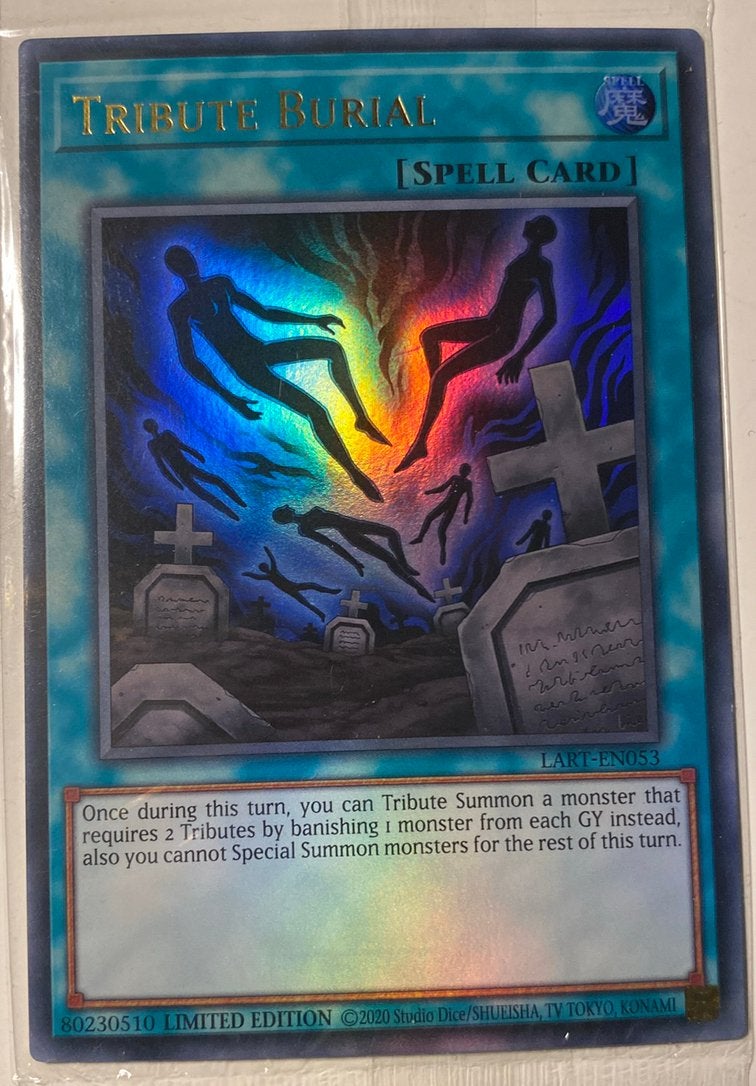 Yu-Gi-Oh! Uncensored Tribute Burial Lost Arts Promo Sealed !, Ophalen of Verzenden, Zo goed als nieuw, Losse kaart, Foil