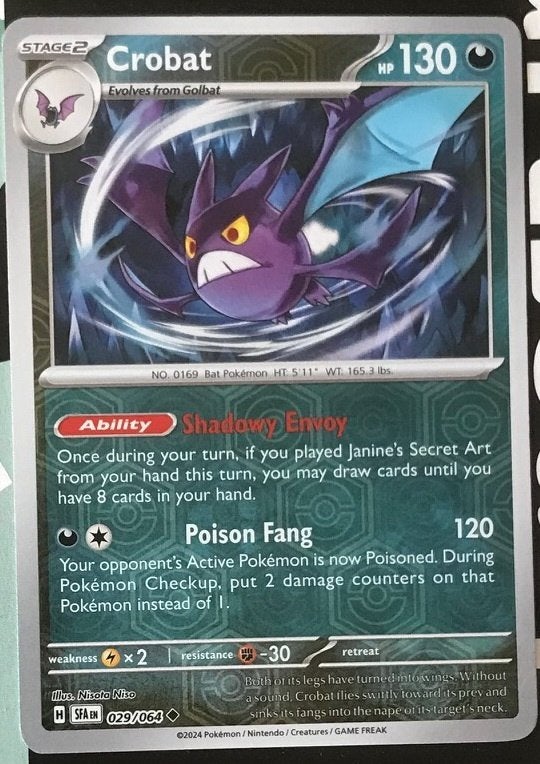 Pokemon - Crobat (SFA 029) - Reverse holo.., Ophalen of Verzenden, Nieuw, Losse kaart, Foil