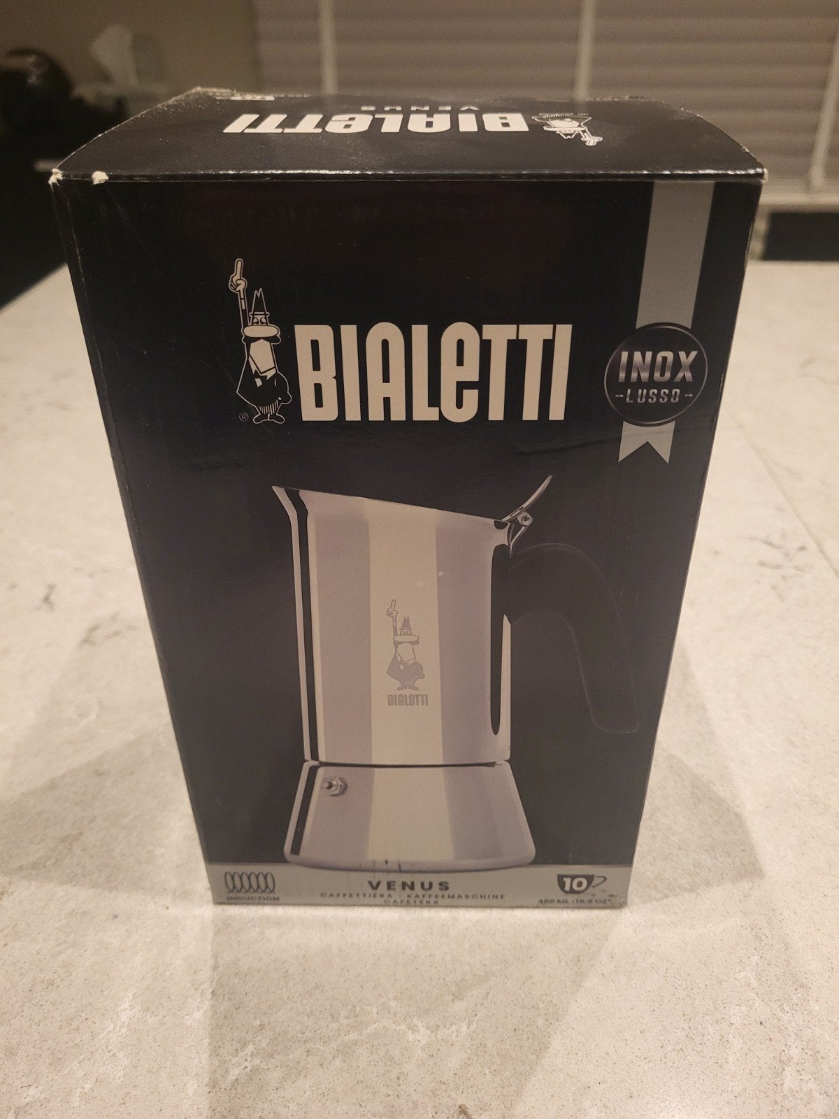 Bialetti Venus Inox Lusso - Nieuw in doos, Witgoed en Apparatuur, Ophalen, 10 kopjes of meer, Gemalen koffie, Koffiemachine