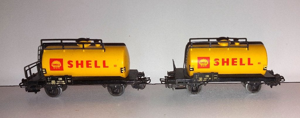 2x Marklin H0 4502 - Shell ketelwagen van de DB, Gebruikt, Gelijkstroom of Wisselstroom, Wagon, Ophalen of Verzenden