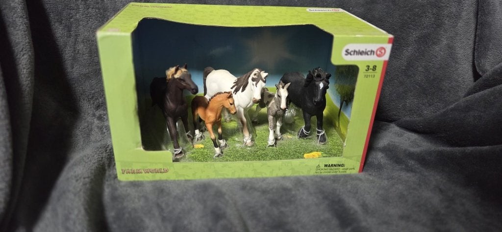 Schleich paarden set 72113, Ophalen of Verzenden, Zo goed als nieuw, Paard, Beeldje of Figuurtje