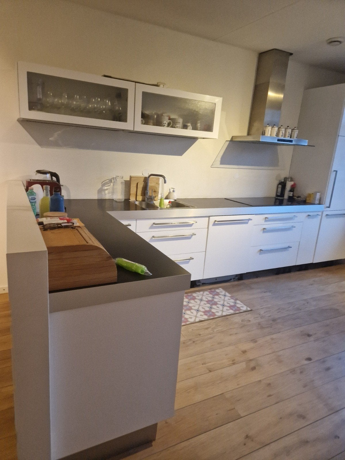 Witte hoekkeuken - White kitchen, Ophalen of Verzenden, Gebruikt, Wit, Hoekkeuken