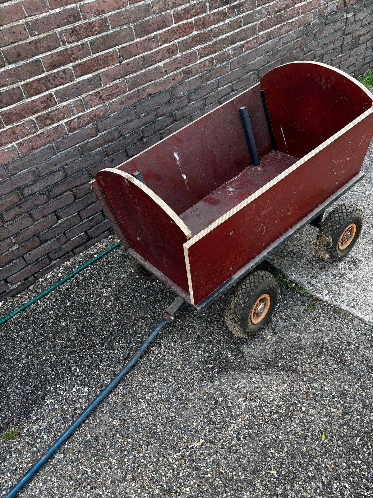 Zelfgemaakte bolderkar van hout (nooit gebruikt), Ophalen, Zo goed als nieuw