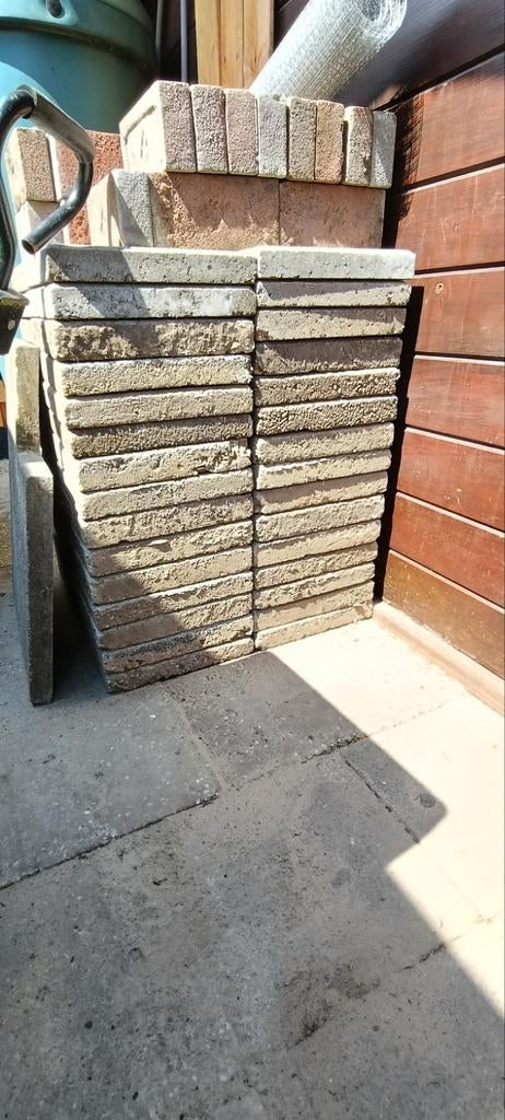 40 stoeptegels, Tuin en Terras, Tegels en Klinkers, Ophalen, Gebruikt, Beton, Terrastegels
