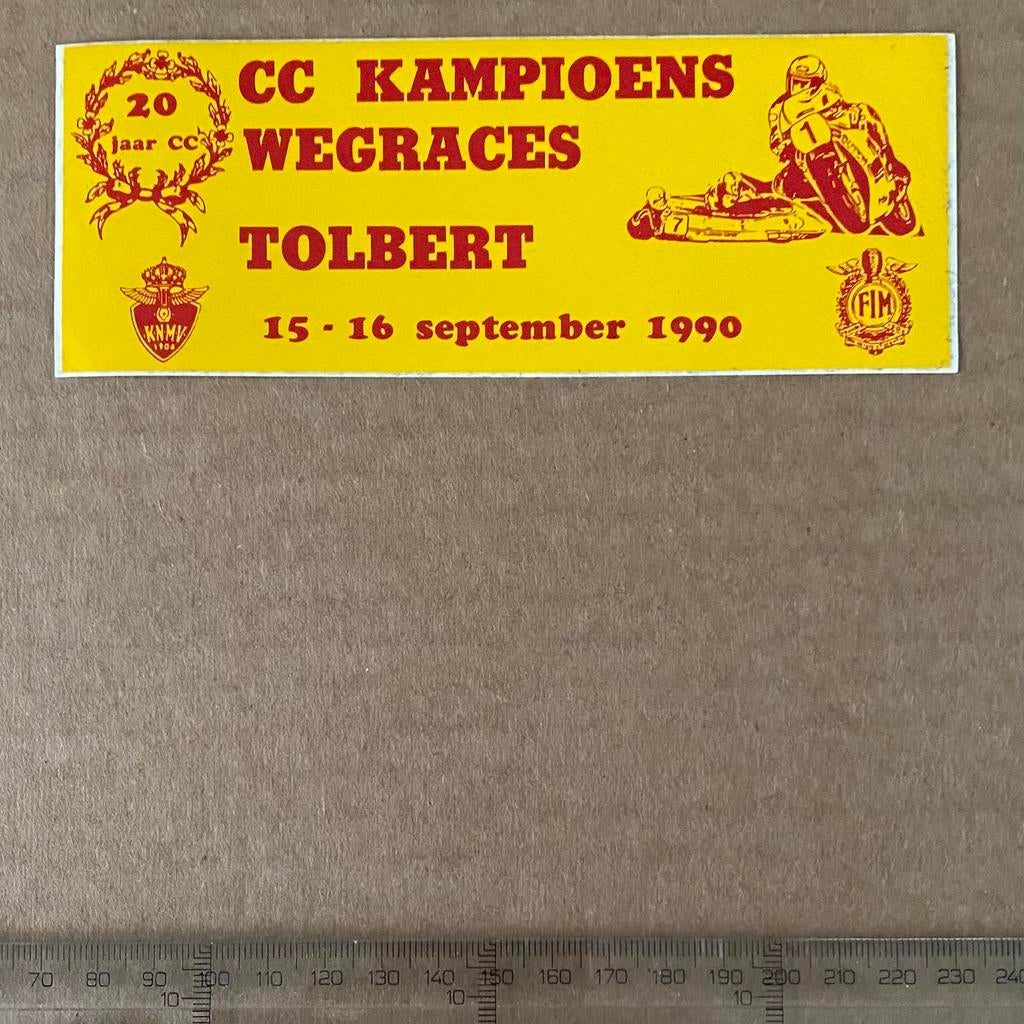 sticker cc wegraces tolbert, Verzenden, Zo goed als nieuw
