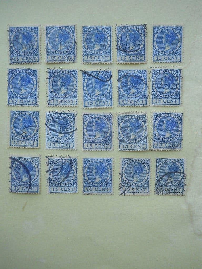 Nederland 1926 Kon. Wilhelmina 20 stuks Nvph.186 gestempeld, Ophalen of Verzenden, T/m 1940, Gestempeld