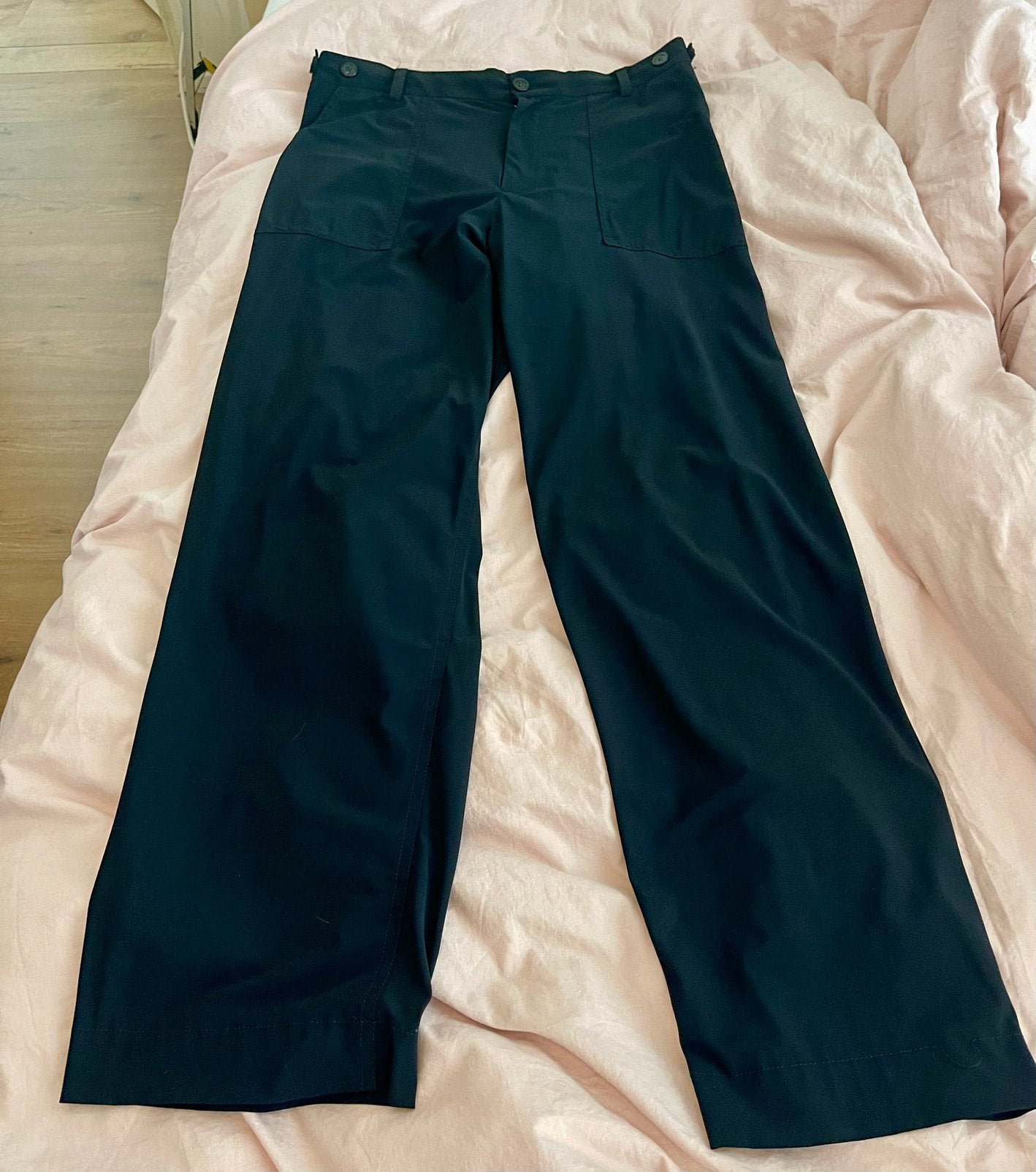 Broek Travelstof, Blauw, Maat 42/44 (L), Ophalen of Verzenden, Zo goed als nieuw