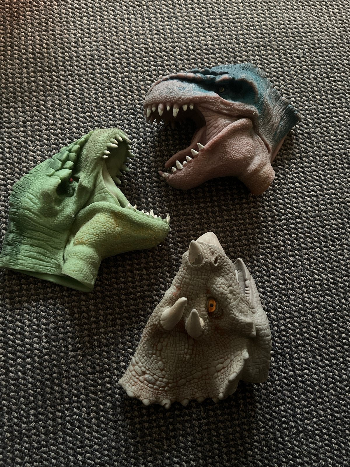 Set van 3 dino handpoppen, Ophalen of Verzenden, Gebruikt, Jongen of Meisje