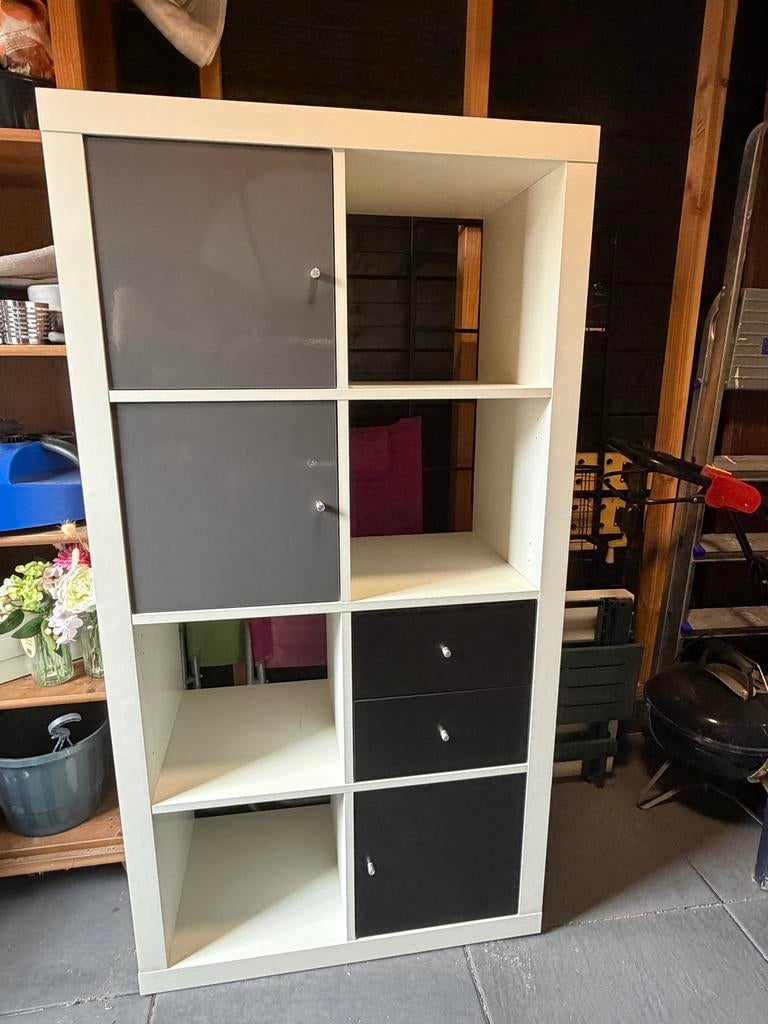IKEA Kallax kast met 2 lades en 3 deurtjes, Ophalen, Gebruikt, Met deur(en), 100 tot 150 cm