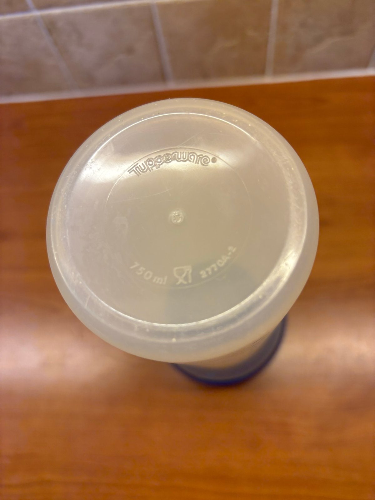 Tupperware Shaker 750 ml met Maataanduiding, Ophalen, Gebruikt, Blauw, Luchtdicht