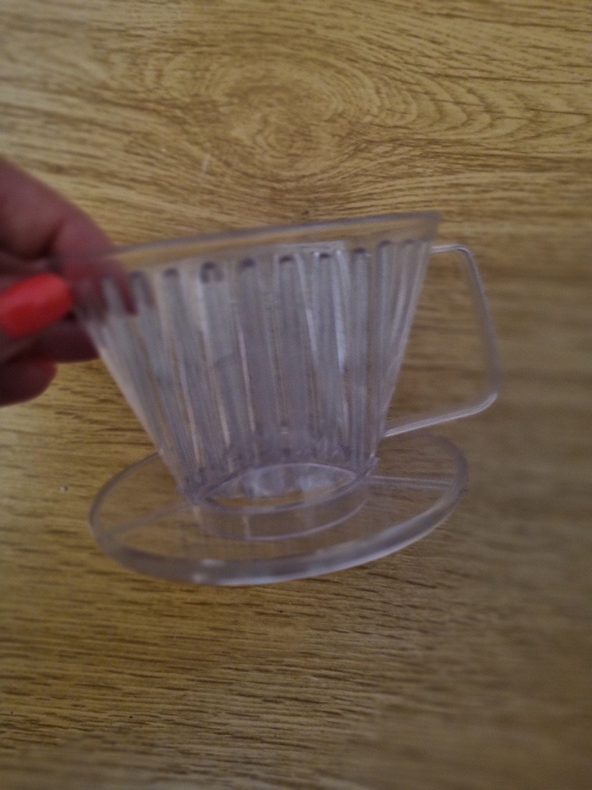 Transparante koffiefilterhouder voor gemalen koffie, Ophalen of Verzenden, Gebruikt