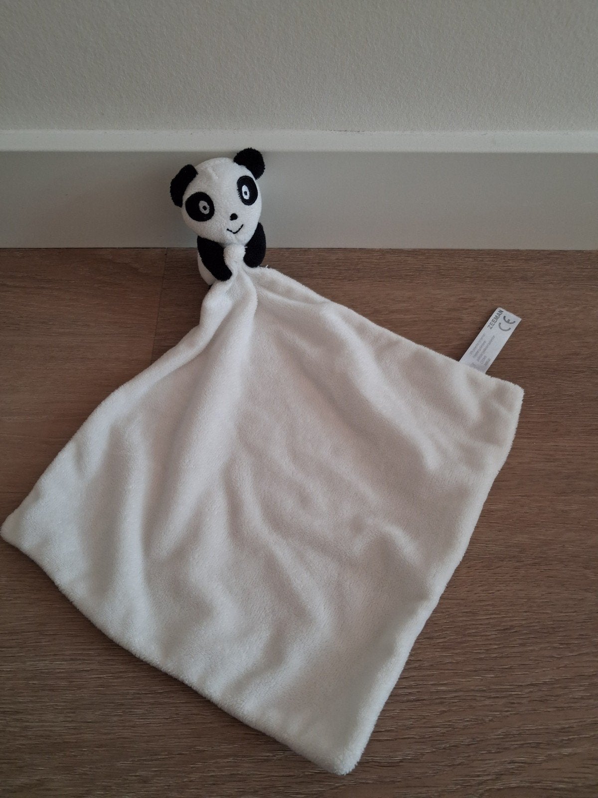 Knuffeldoekje panda Zeeman doekje wit zwart L1173, Ophalen of Verzenden, Zo goed als nieuw, Beer