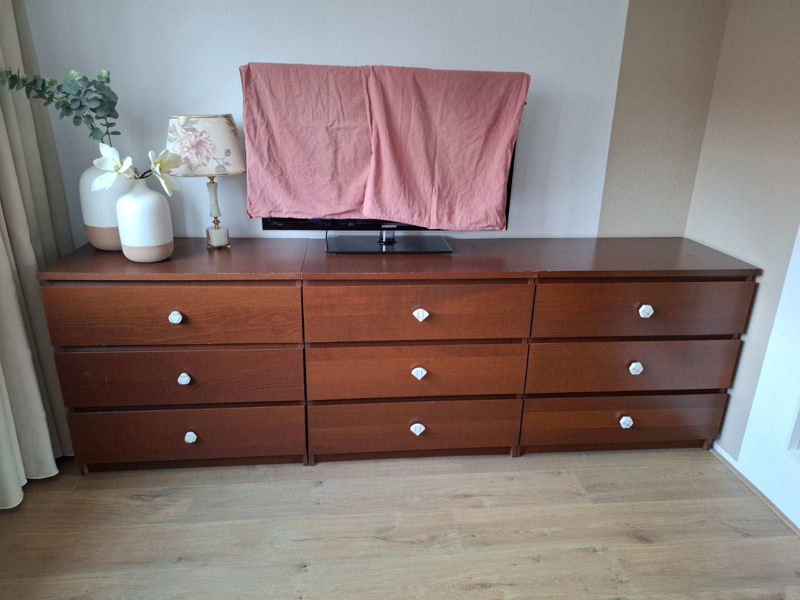 3x IKEA Malm ladekasten - Bruin, 9 laden, Ophalen, Gebruikt, 3 of 4 laden, 200 cm of meer