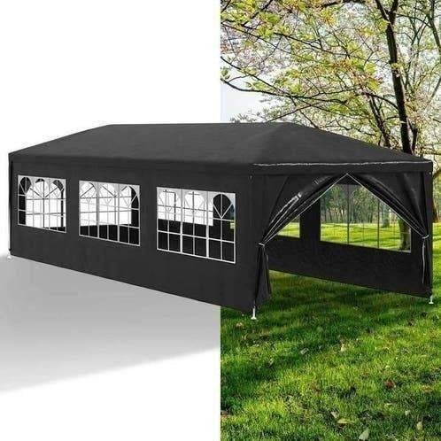 Partytent, Paviljoen, 3x9, opvouwbaar, Met Zijwanden, Zwart, Opvouwbaar, Partytent, Minder dan 4 meter, Nieuw