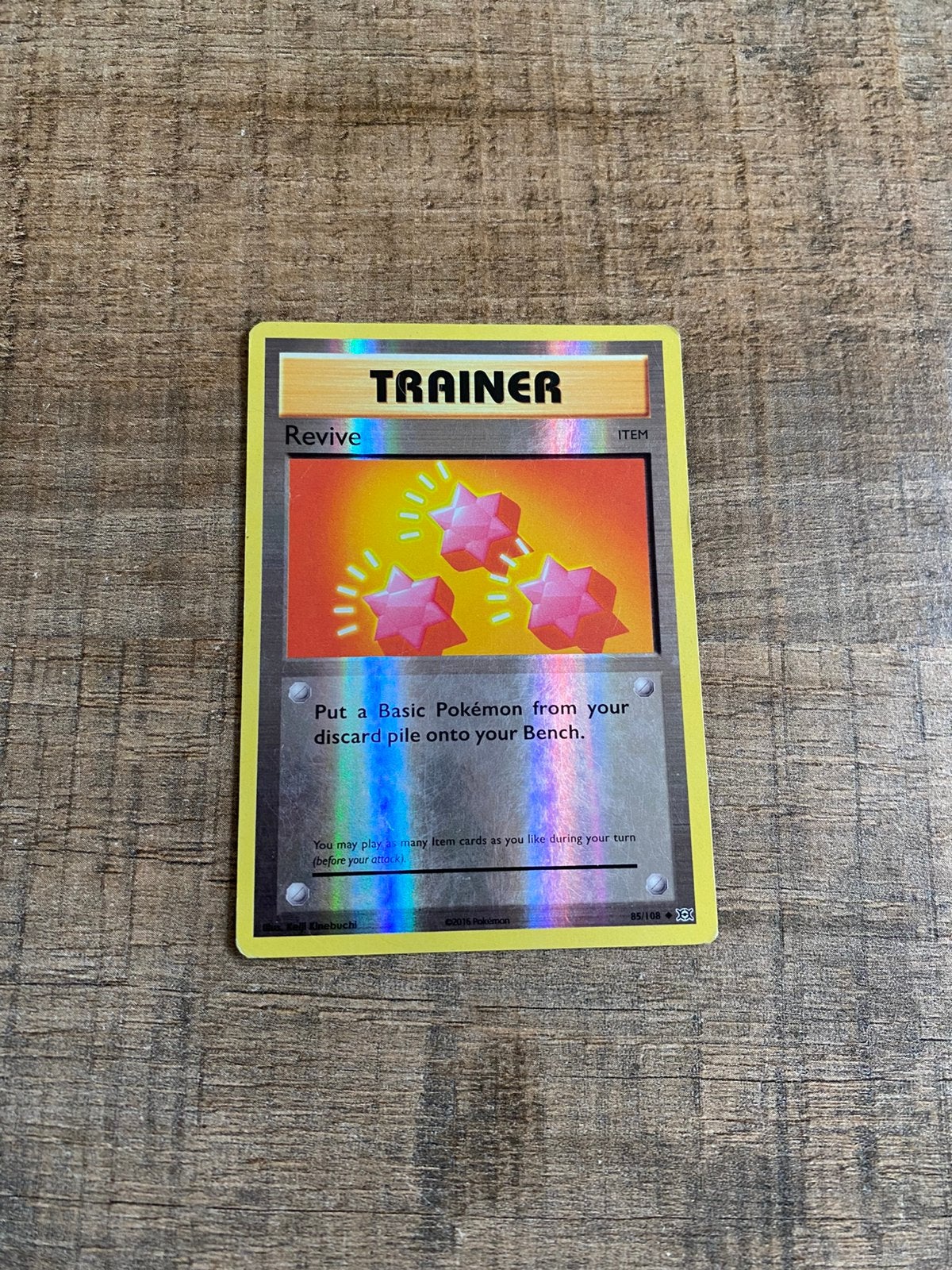 Pokémon Trainer Revive reverse holo 85/108, Ophalen of Verzenden, Gebruikt, Losse kaart