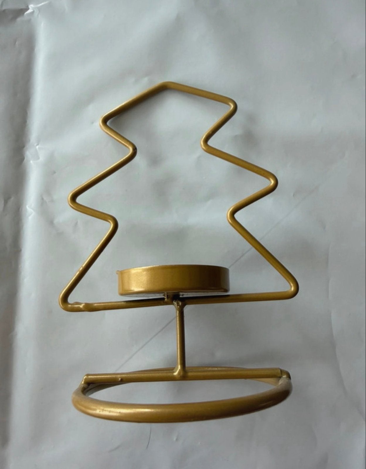 Gouden Kerstboom Waxinelichthouder, Waxinelichthouder, Nieuw, Ophalen of Verzenden, Metaal