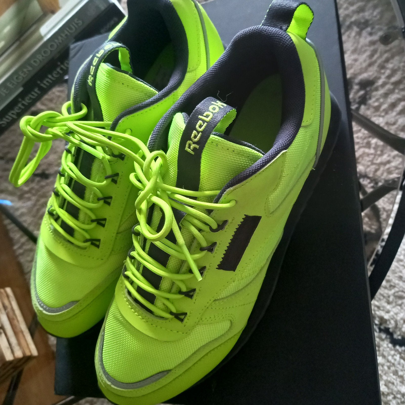 Deze Reebok Classic Leather Ripple Trail, Ophalen, Geel, Nieuw, Sneakers of Gympen