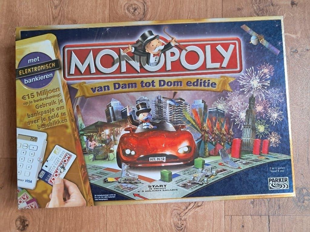 Monopoly van Dam tot Dom editie, Hobby en Vrije tijd, Een of twee spelers, Ophalen of Verzenden, Gebruikt