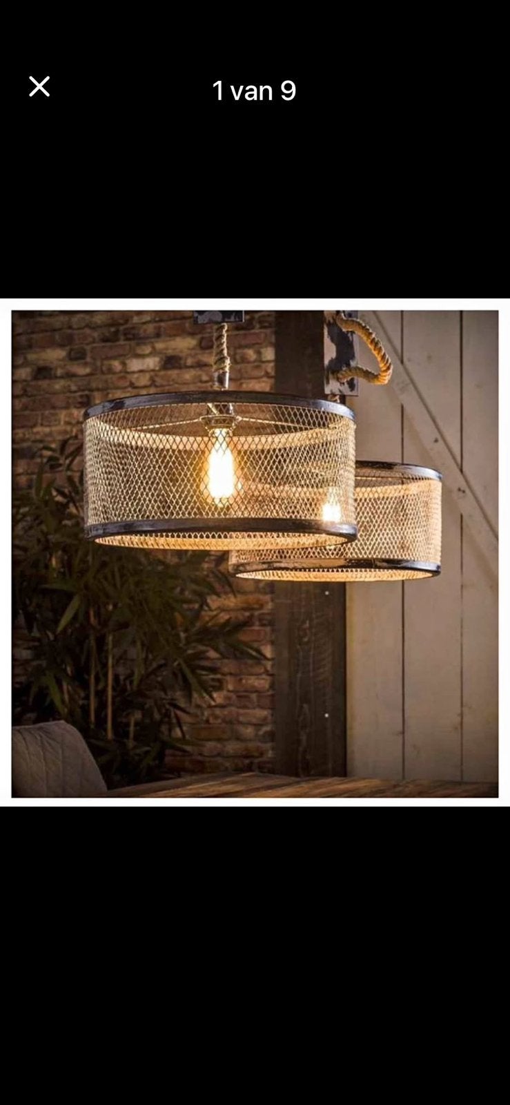 LifestyleFurn hanglamp industrieel – 2-lichts, Ophalen of Verzenden, Zo goed als nieuw, Metaal