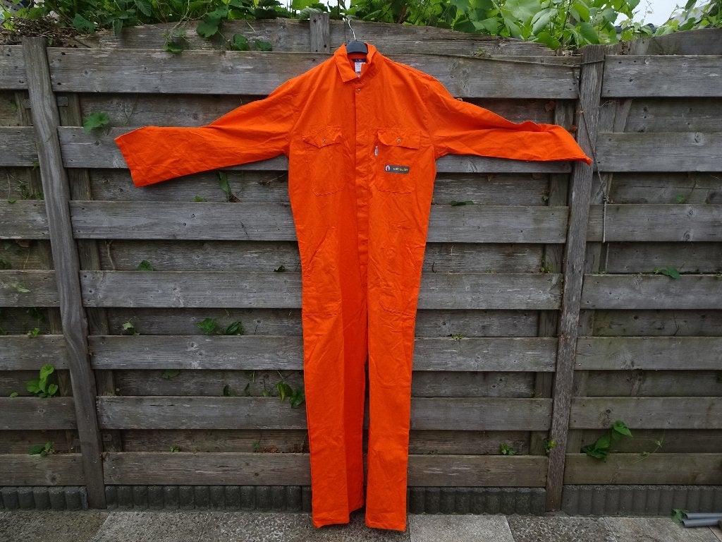 Oranje Overall maat 56 met bedrijfslogo, Tuin en Terras, Werkkleding, Overige merken, Dames, Overall, Nieuw
