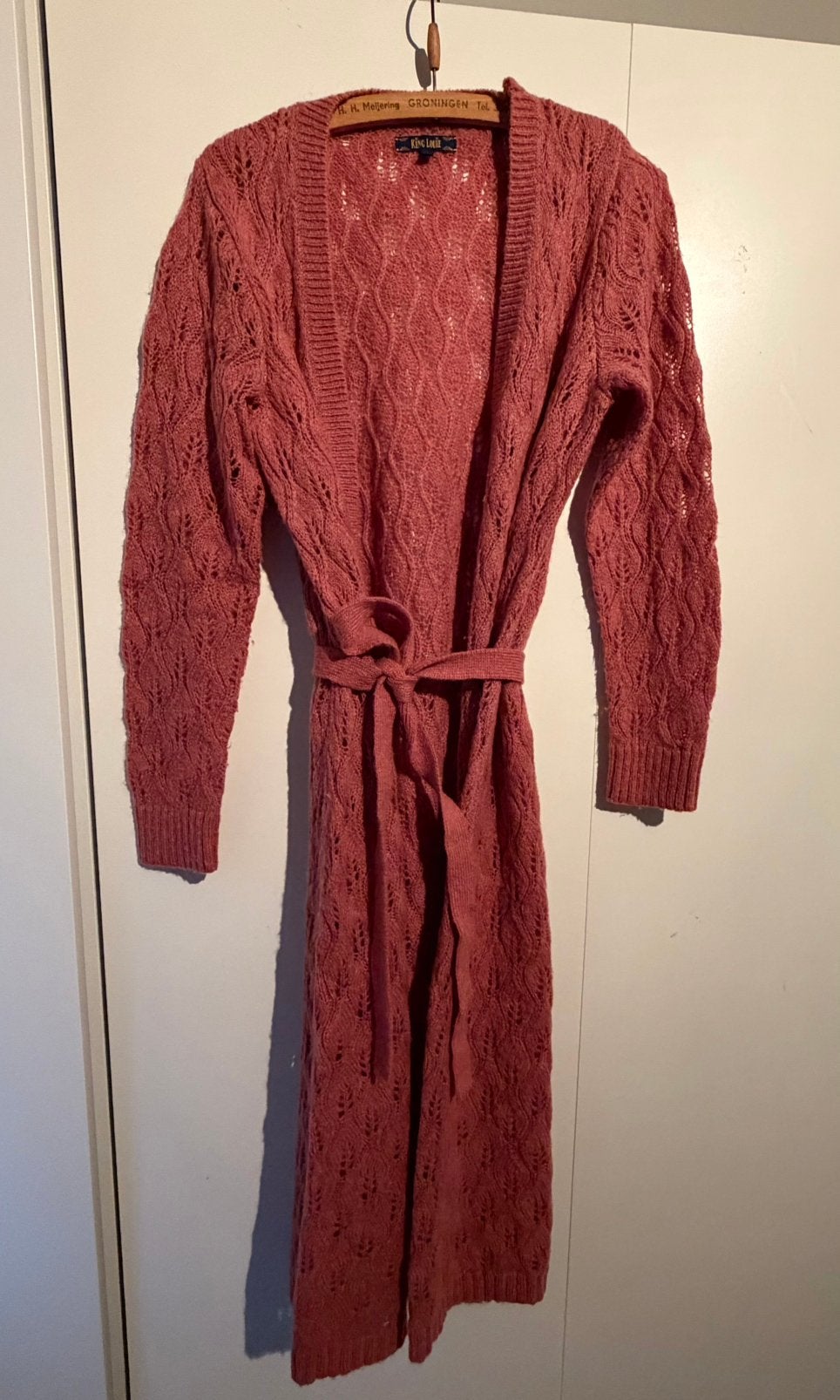 Lang oudroze vest ajour King Louie, Ophalen of Verzenden, Gedragen, Maat 42/44 (L), Roze