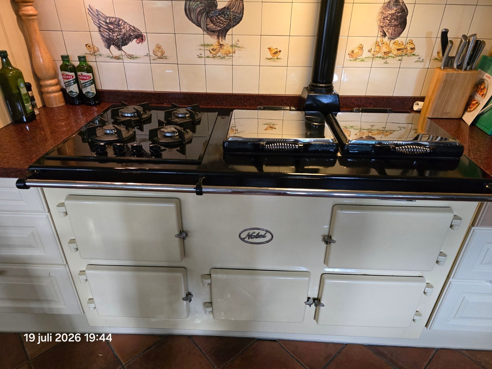 Prachtig authentiek Aga fornuis met gasfornuis en ovens, Witgoed en Apparatuur, Fornuizen, Ophalen, Gebruikt, 4 kookzones, Energieklasse A of zuiniger