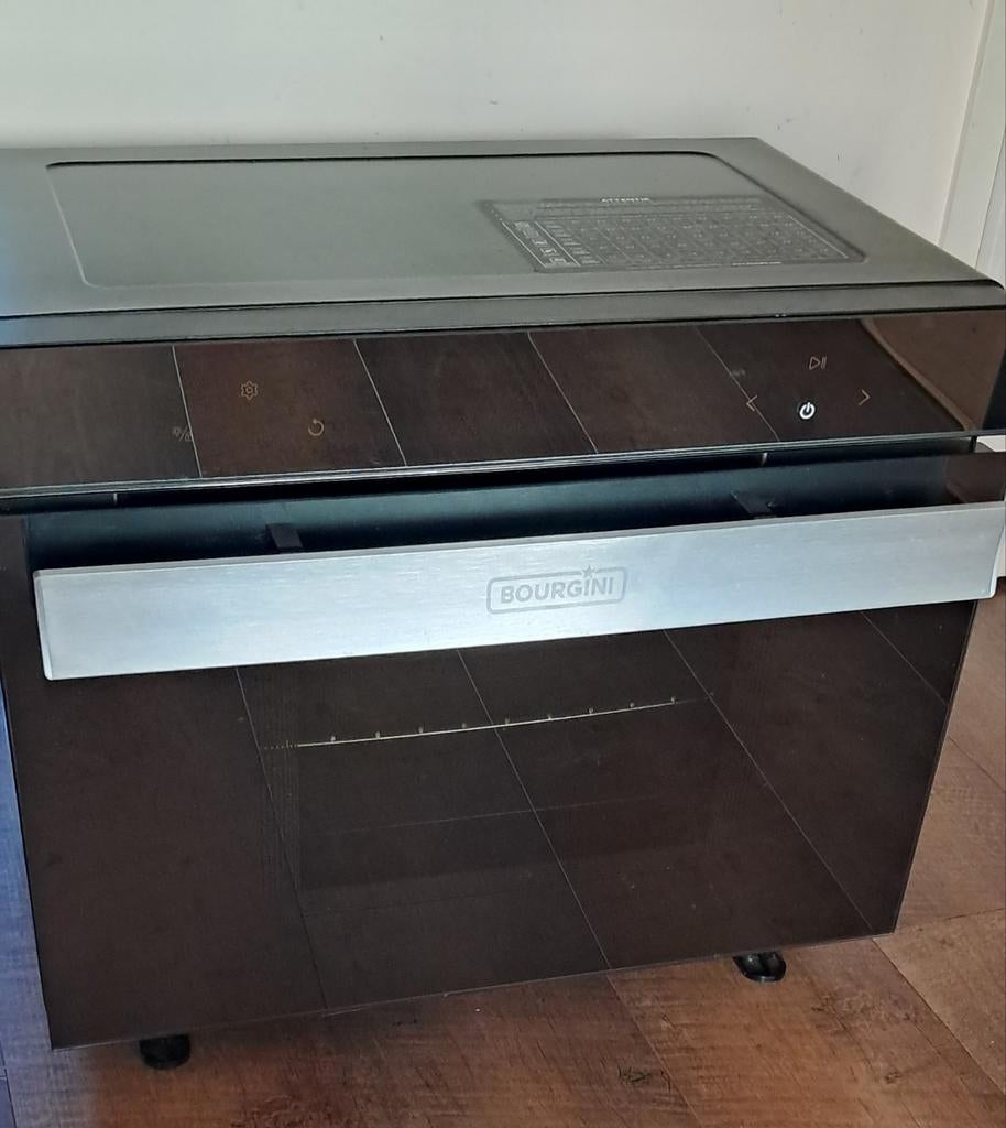 Vrijstaande elektrische stoomoven zwart, Witgoed en Apparatuur, Ovens, Ophalen of Verzenden, Gebruikt, Minder dan 45 cm