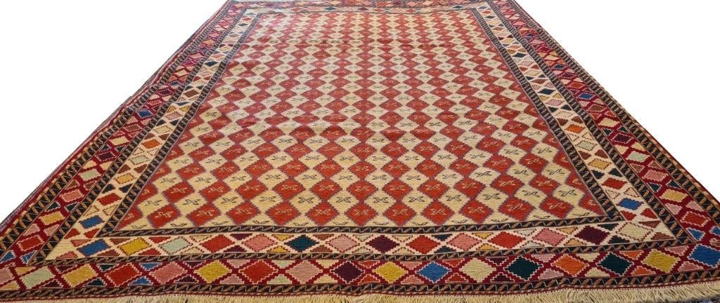 Perzisch tapijt Kelim Soumak 295 x 200/Handgeweven wol kilim, Www.simatapijten.nl, 150 tot 200 cm, Ophalen of Verzenden, Info@simatapijten.nl