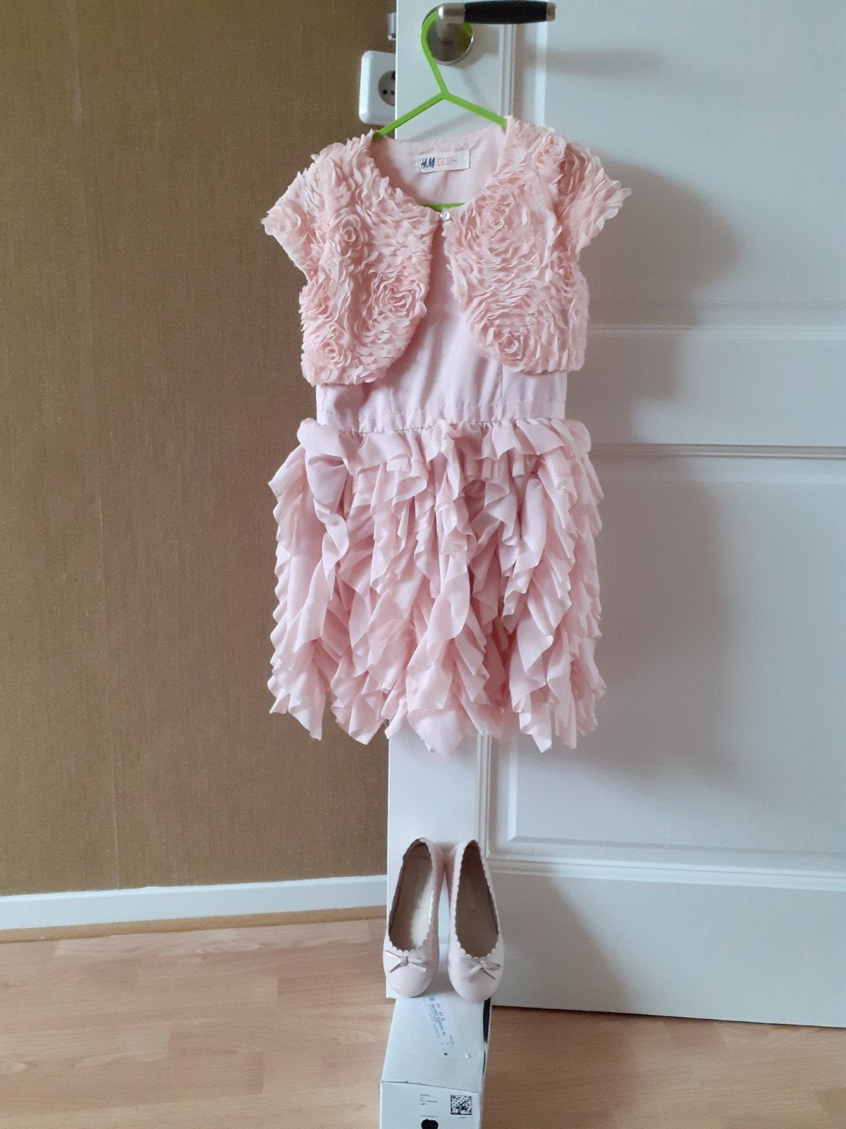 Prachtige jurk oudroze maat 98/104 +schoentjes, Kinderen en Baby's, Meisje, H&M, Ophalen of Verzenden, Zo goed als nieuw