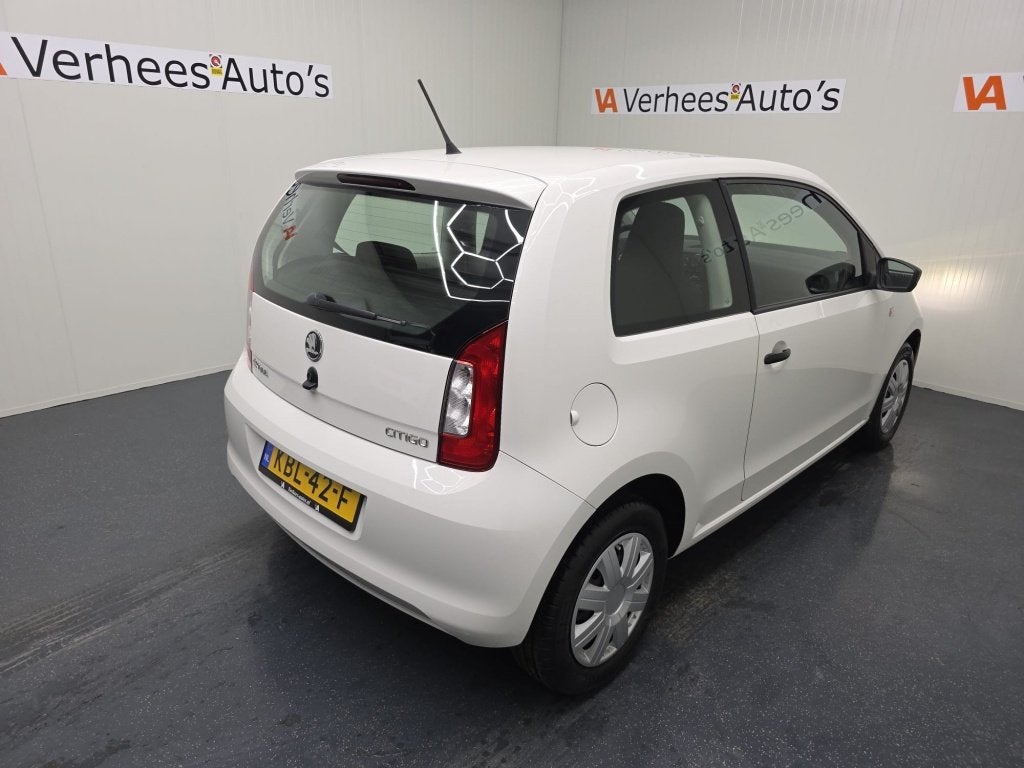 Skoda Citigo 1.0 Grt. Active (bj 2019), Auto's, Voorwielaandrijving, Stof, Gebruikt, Wit