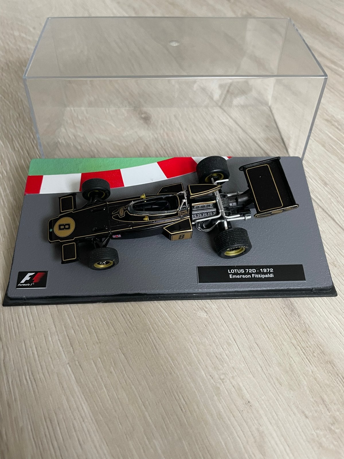 Lotus 72D - 1972 Emerson Fittipaldi Formule 1 model, Ophalen of Verzenden, Zo goed als nieuw, Auto, Overige merken