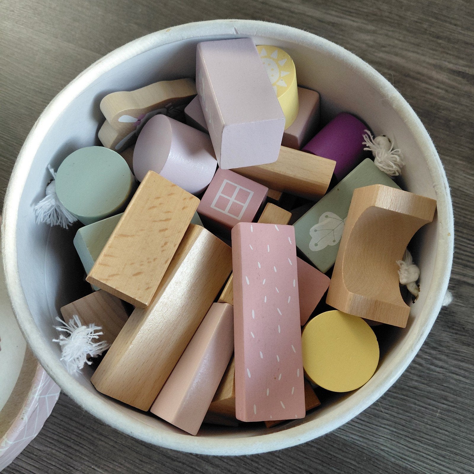 Little Dutch Houten Blokken in Ton - Pastelkleuren, Ophalen of Verzenden, Zo goed als nieuw, Overige merken