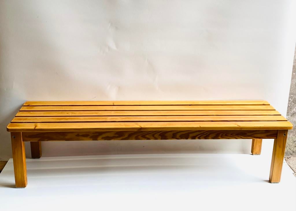 Pine latten-tafel Scandinavisch design , jaren 70, Verzamelen, Retro, Ophalen, Huis en Inrichting