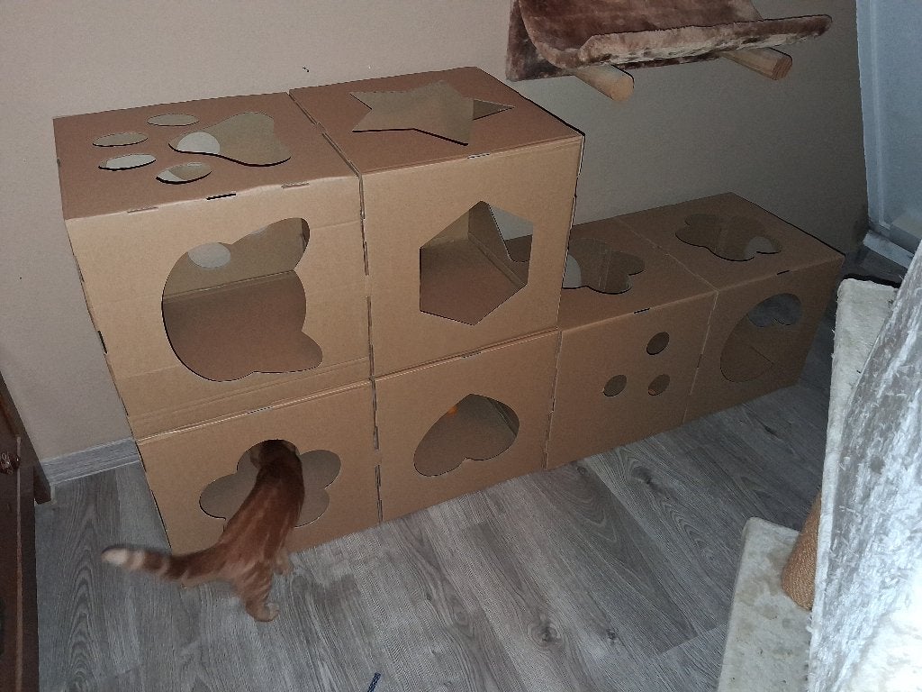 Kat karton speelhuis/tunnel bouwpakket nieuw in plastic, Ophalen of Verzenden, Nieuw, Krabton