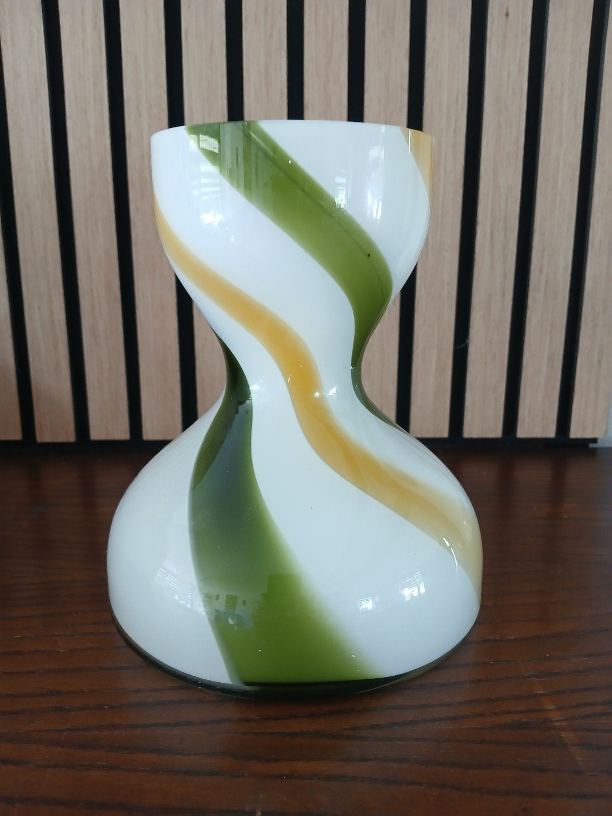 Unieke glazen murano vaas met spiraalpatroon, Ophalen of Verzenden