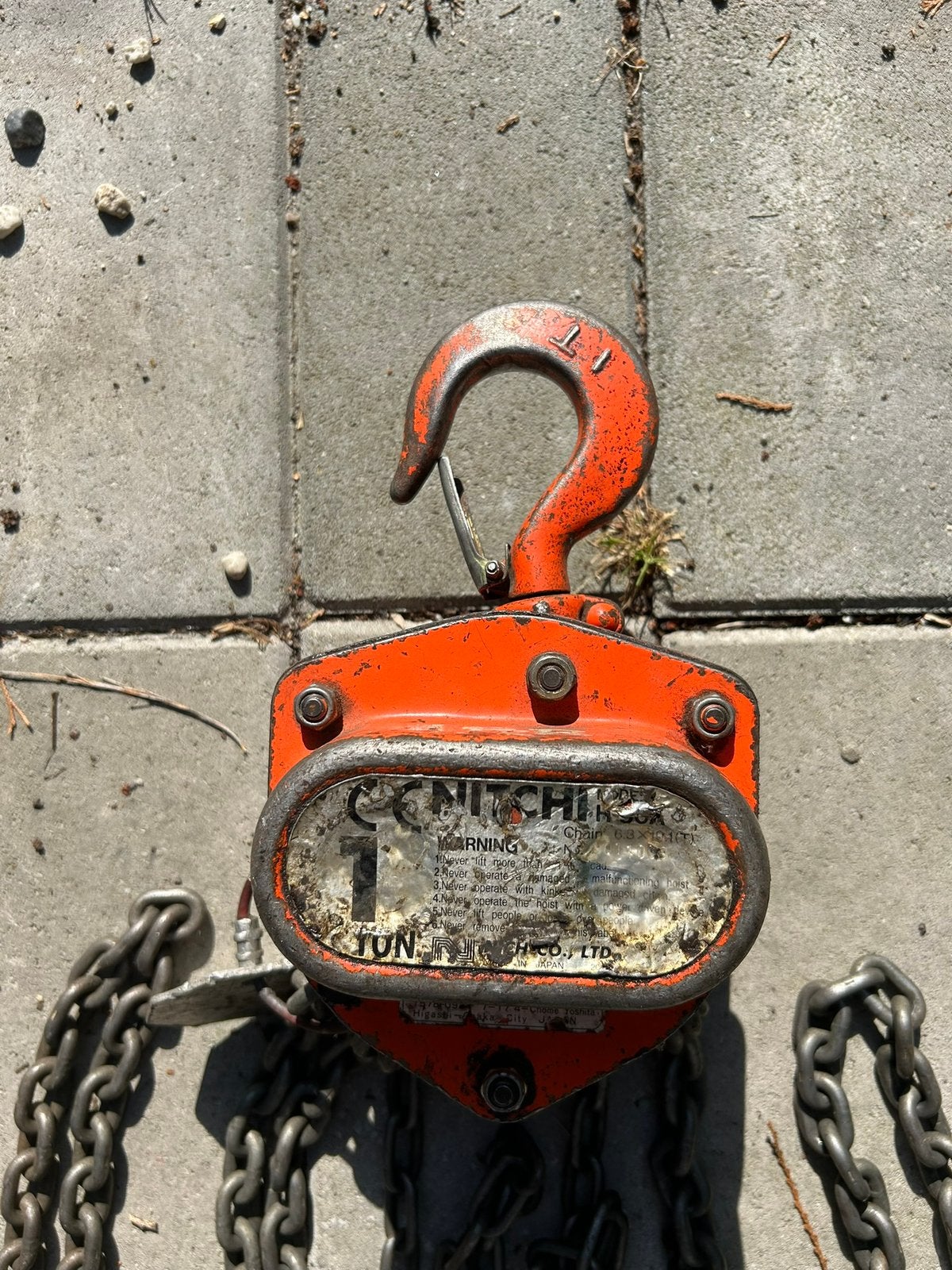 Ketting handtakel 1 Ton, inclusief diverse hijs-stroppen, Ophalen of Verzenden, Gebruikt, Handmatig