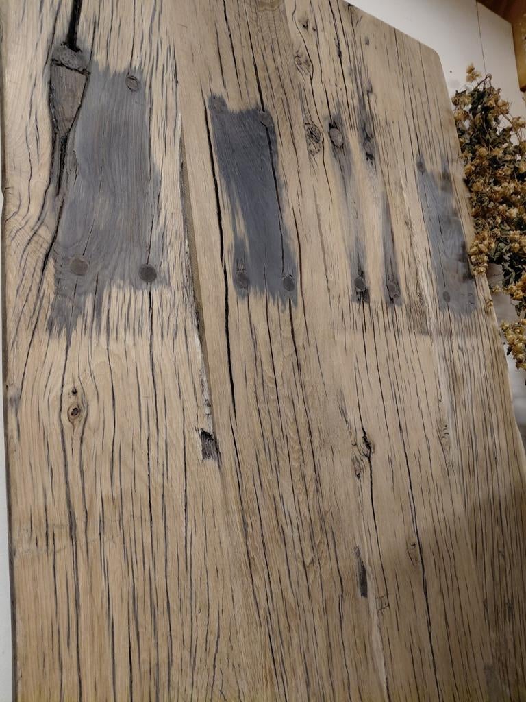 Spoorbielzen tafelblad 250x96 cm, 4 cm dik - SALE!, Ophalen, Industrieel, robuust, landelijk, 50 tot 100 cm, Tafelblad