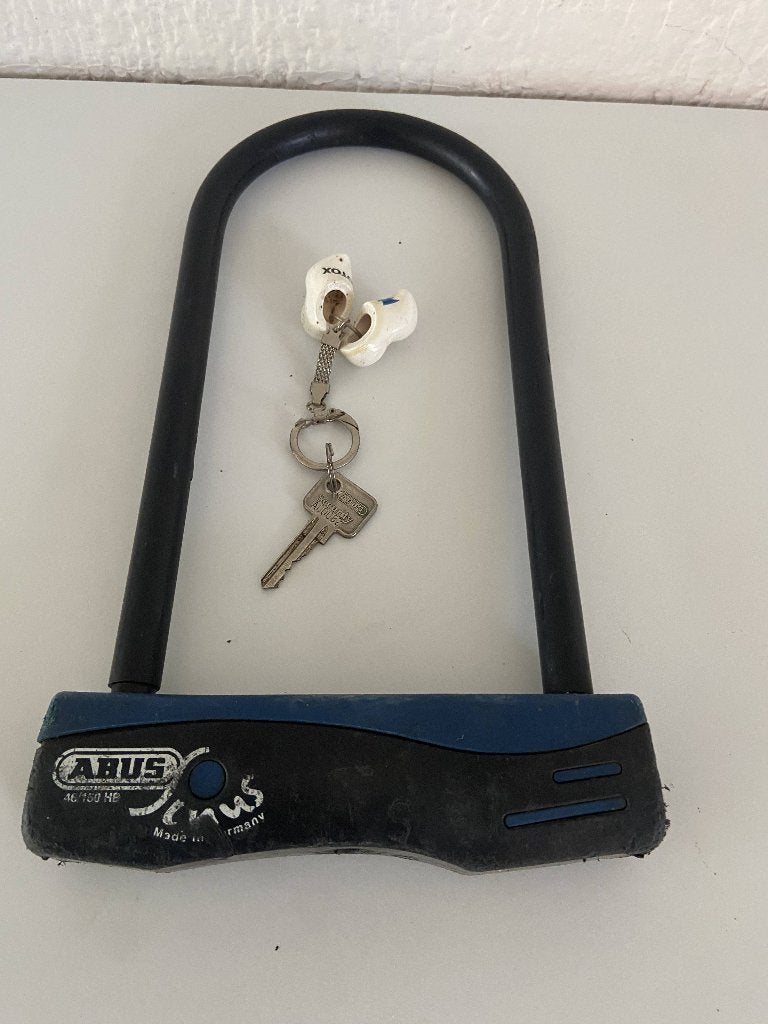 Abus beugelslot, 46/150 HB, met houder., Gebruikt, Bakfiets, Overige typen, Staal