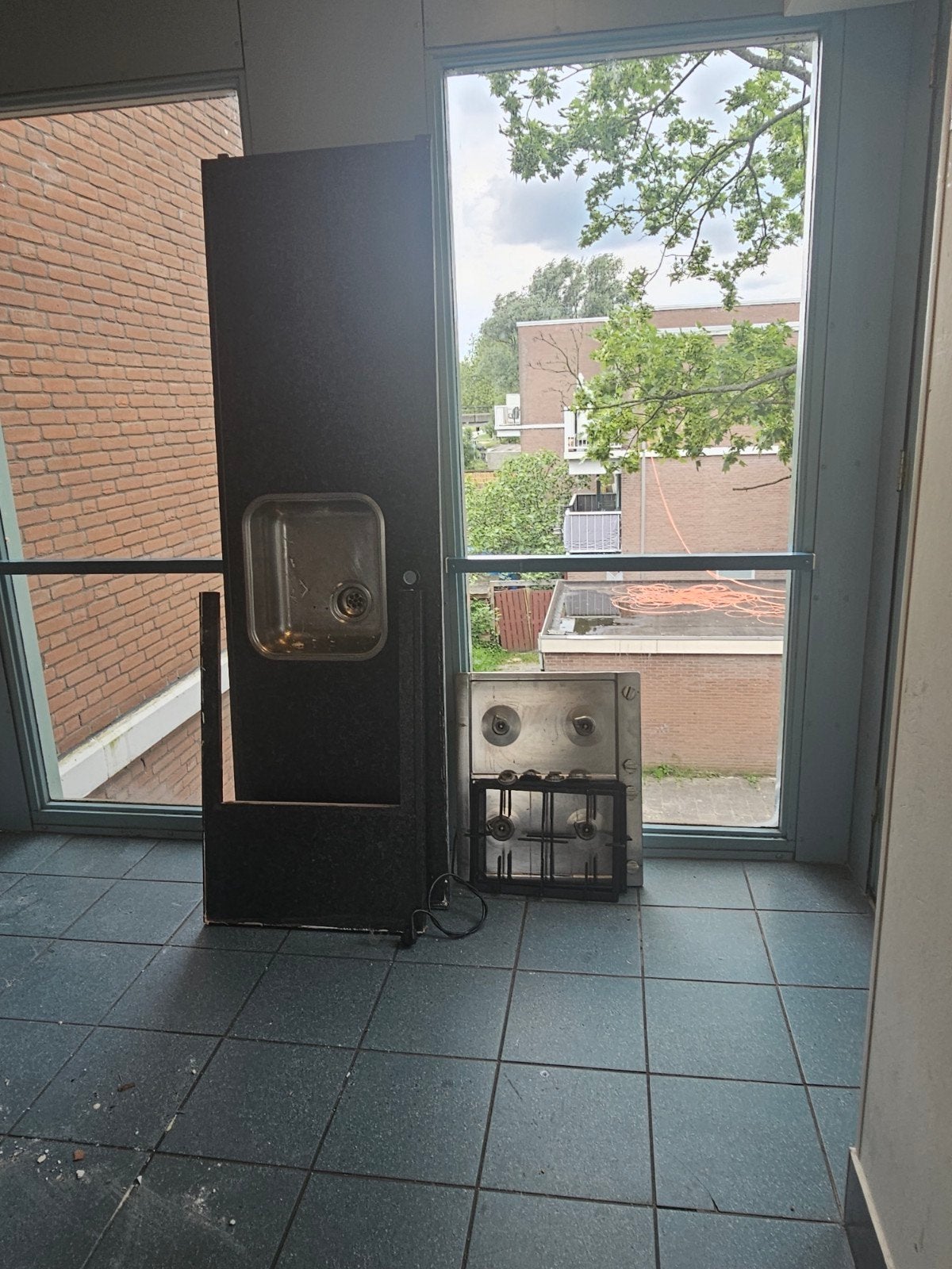 Graniet zwart/ grijs keukenblad/ gaskookplaat, Ophalen of Verzenden, Binnendeur, Minder dan 200 cm