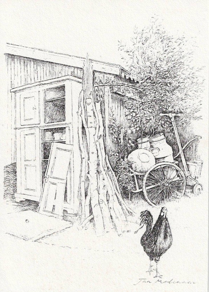 Getekende  kaart met kip melkbussen 532, Verzamelen, Ophalen of Verzenden, 1980 tot heden, Gelopen, Wild dier