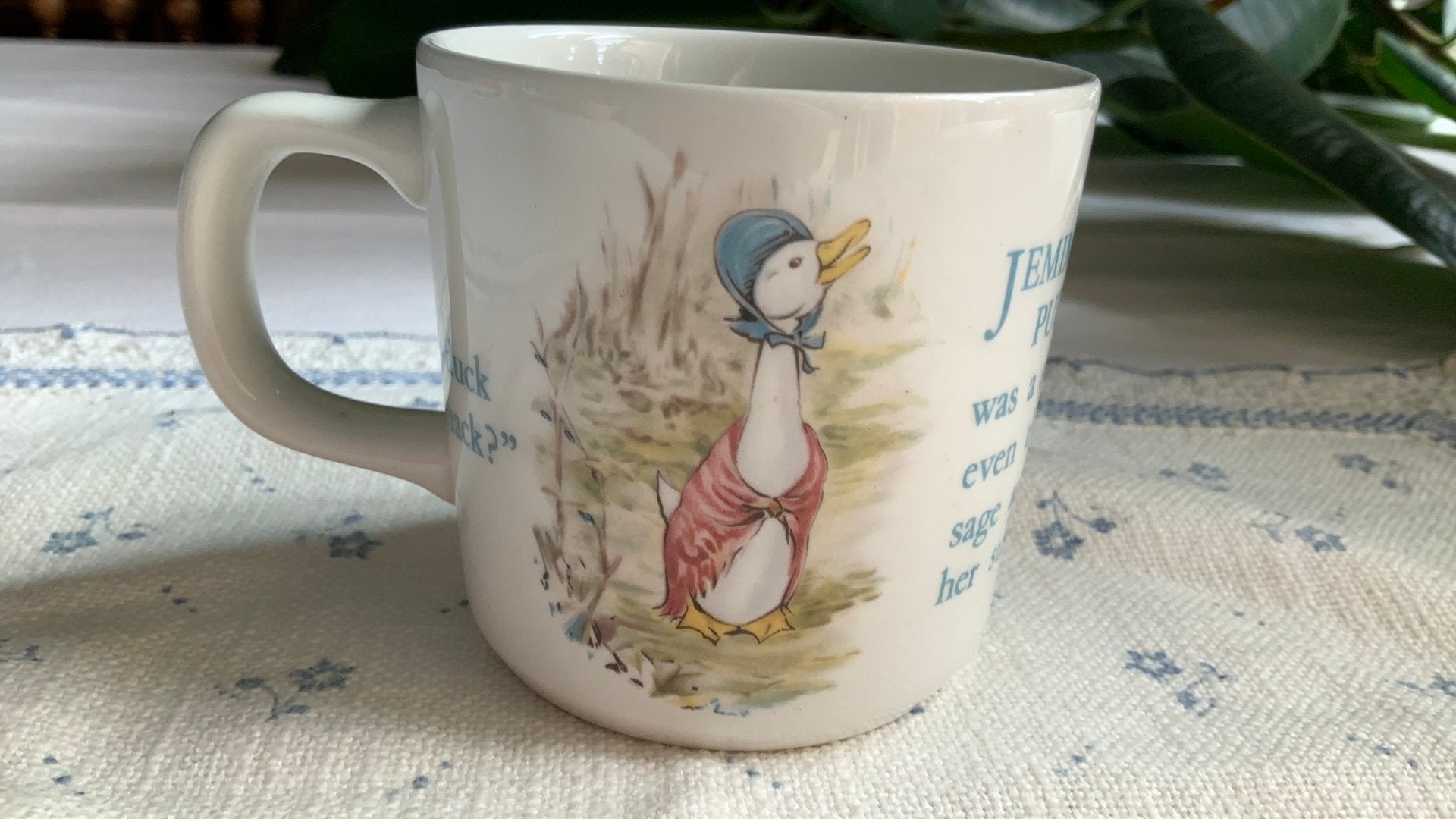 Vintage Wedgwood mok Jemima puddle-duck, Ophalen of Verzenden