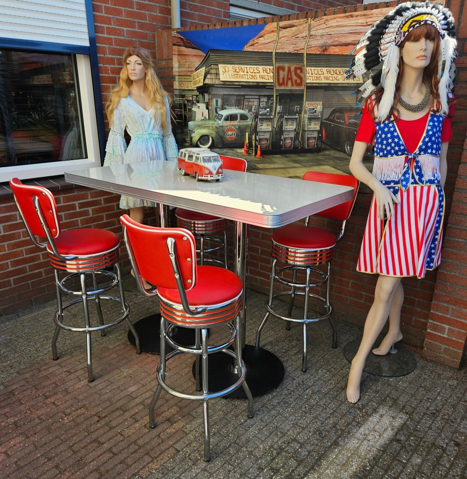FIFTIES SIXTIES AMERIKAANSE BARKRUKKEN BEL AIR BARTAFEL, Ophalen, 5 krukken of meer, 60 tot 90 cm, Met voetsteun