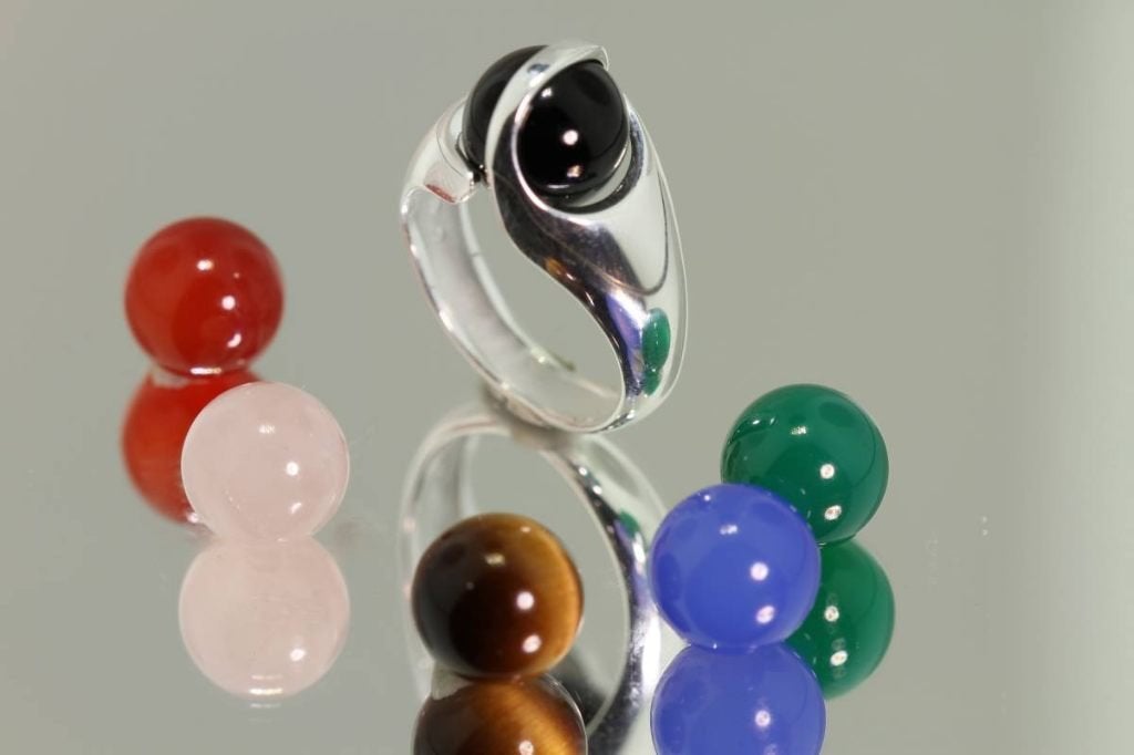 ring met 6 wisselstenen, Sieraden, Tassen en Uiterlijk, Verzenden, Nieuw, X, Met edelsteen