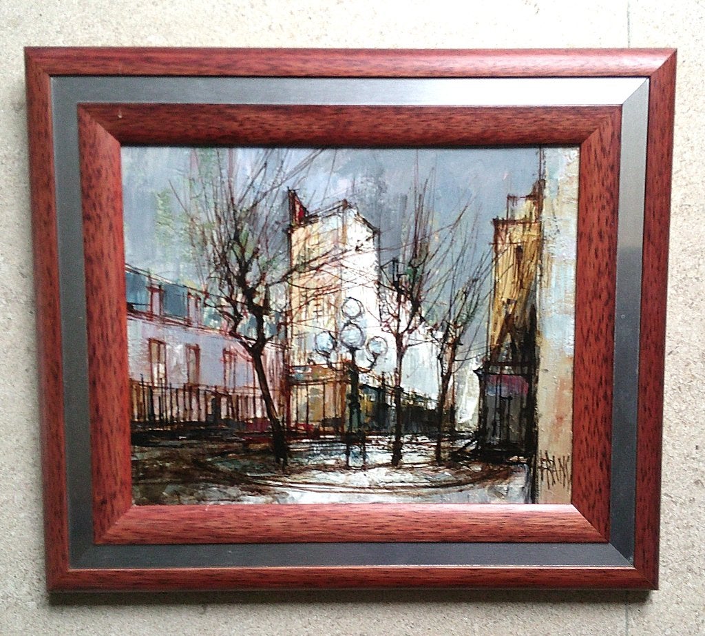 Stadsgezicht Parijs ? ca. 1975 - Francois Franc (1926-1989), Doek, Impressionistisch, Ophalen of Verzenden, Bijzondere lijst