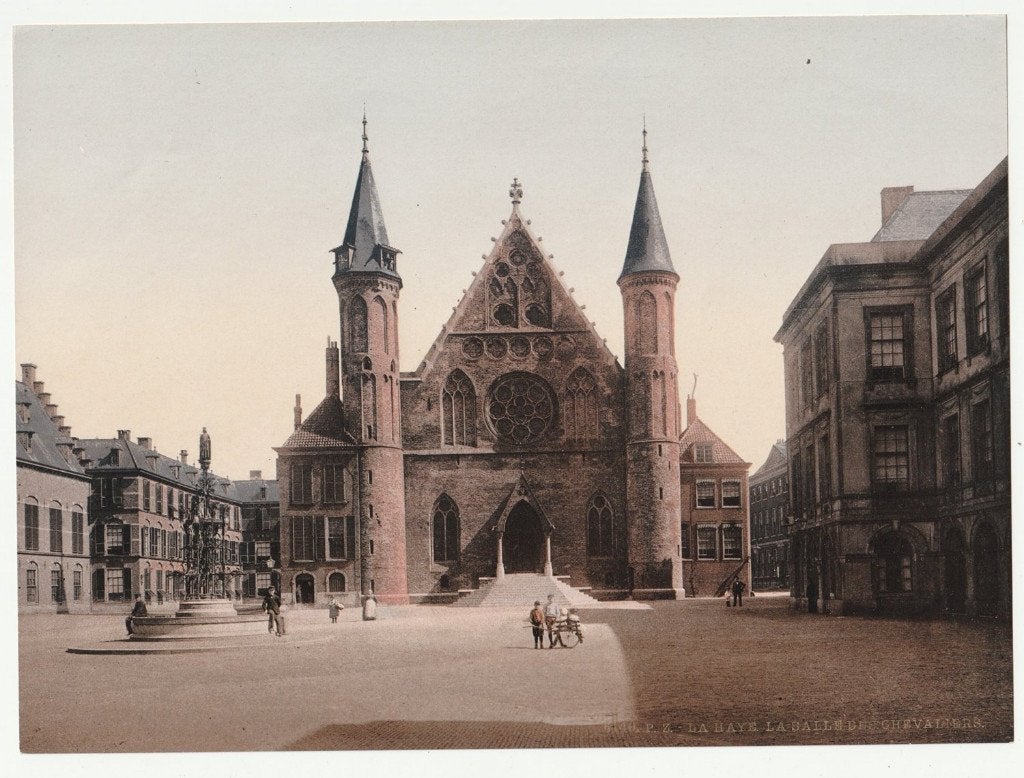 Ridderzaal Photochrom print color photo lithograph Den Haag, Gebruikt, Verzenden, Gebouw, Voor 1940