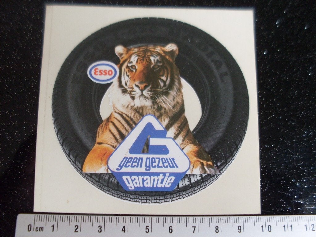 sticker Esso geen gezeur garantie logo banden autobanden, Verzenden, Zo goed als nieuw, Merk